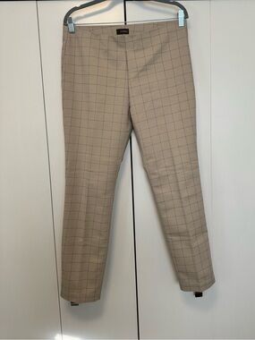 Crosby by Reitmans Windowpane Plaid Pull On Stretch Ankle Pants Size 10